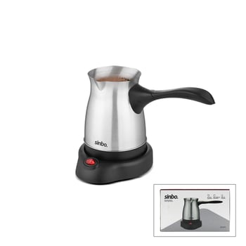 Sinbo Scm-9039 (çelik) Elektrikli Cezve (türk Kahve Makinesi & 6fincan=500ml) (360° Kablosuz Kullanım) (katlanır Kulp) ( 600w )