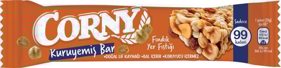 CORNY Kuruyemiş Bar Fındık Yer Fıstığı 20g