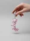Kuyruklu Pembe Kedi Figürlü Hareketli Anahtarlık