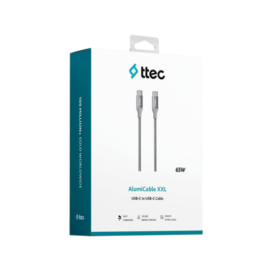 Ttec Alumicable Usb-c-usb-c 300cm 65w Pd/qc Hızlı Şarj/data Kablosu