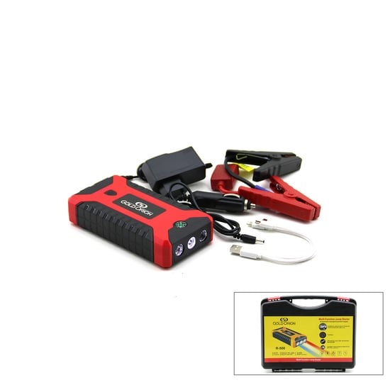 Gold Orion R-500 Çok Fonksiyonlu Ato & Araç Takviye Set Taşınabilir ( 4 Usb Çıkışlı ) ( Powerbank Özellik & Fener & Cob & Pusula ) 98000mah