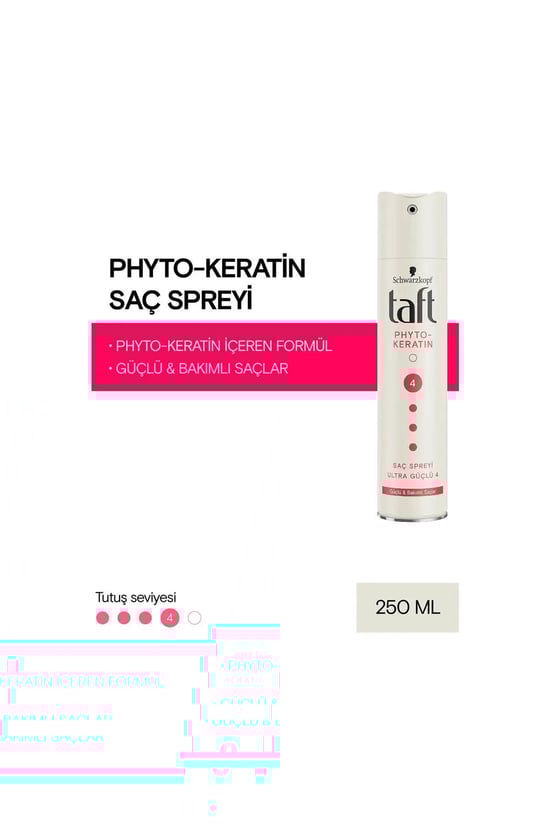 Taft Phyto-keratin Ultra Güçlü No:4 Saç Spreyi 250 Ml