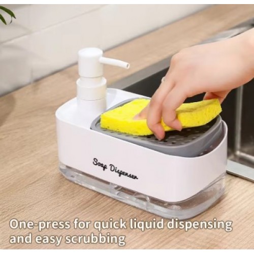 DİYARI FIRSAT Çift Hazneli Sıvı Sabunluk, Süngerlik ve Otomatik Deterjanlık