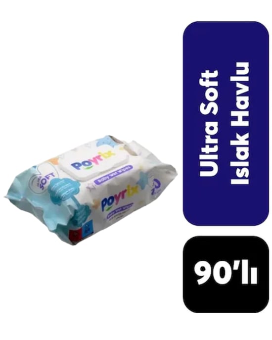 Poyrix Ultra Soft Bebek Islak Mendil 90'lı
