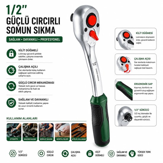 Bosch-1 600 A03 17v ( 432 ) ( 1/2" ) Cırcır & Somun Sıkma Anahtar Kolu