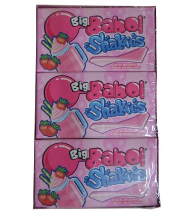 	big babol, cüzdan shakıes, çilekli, çilekli sakız, milkshake sakız,26 gr,18'li,toptan gıda