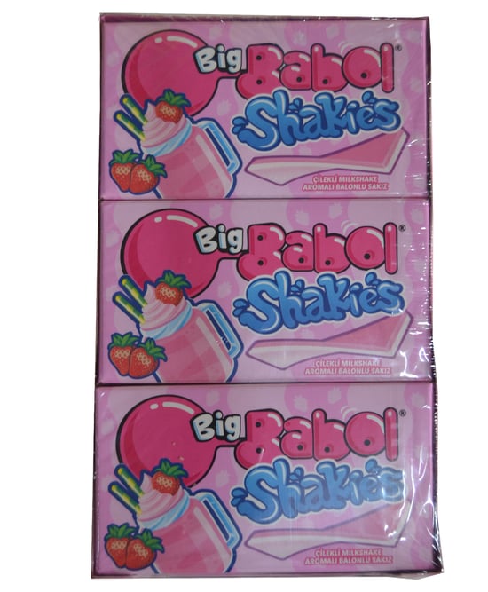 	big babol, cüzdan shakıes, çilekli, çilekli sakız, milkshake sakız,26 gr,18'li,toptan gıda