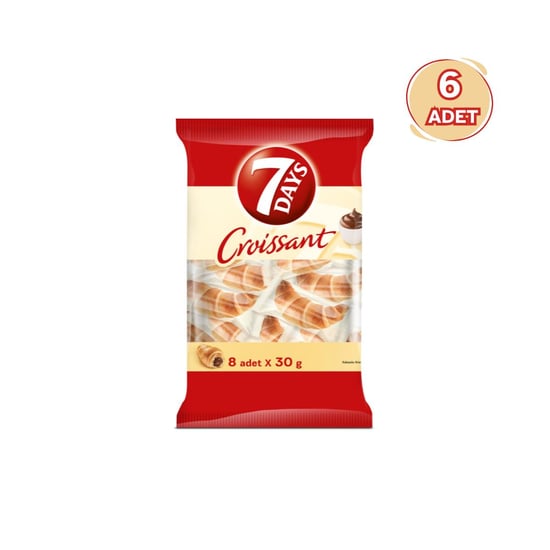 7days Kakao Kremalı Kruvasan 8'li Paket 30g X 6 Adet (8 X 6= 48 Adet)