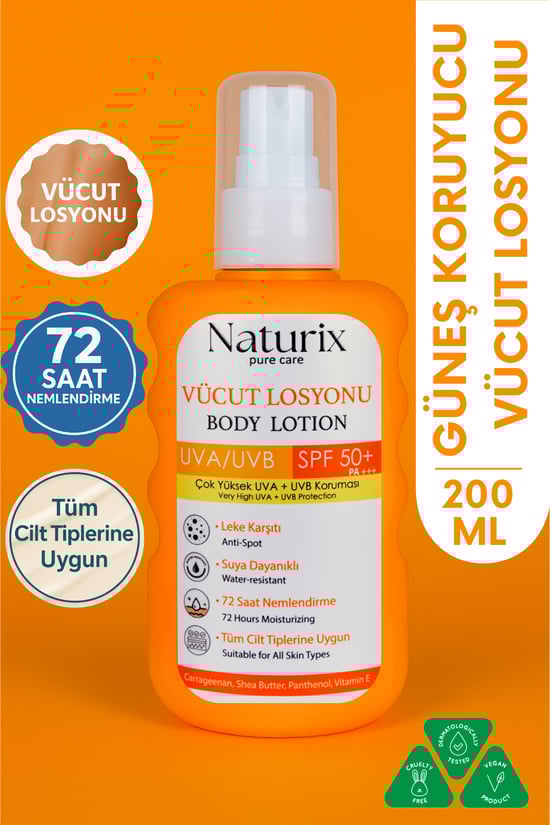 Naturix Vücut Losyonu SPF 50+ 200 ml