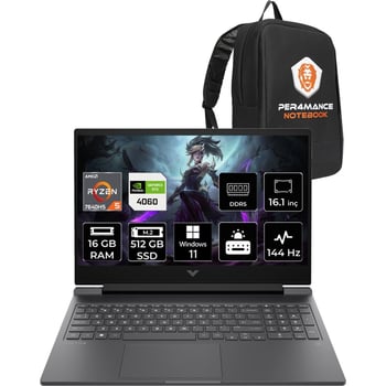 Hp Victus 16 Ryzen 5 7640hs Rtx 4060 16gb Ram 512gb Ssd 16.1" Fhd 144hz Win11 Pro 7z4m8eapn404 Gamin