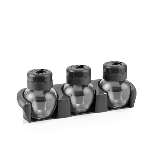 Qlux C-00372 Star Standlı Tuzluk & Baharatlık ( 3x210cc ) ( Plastik Kapak = 3 Sitil Döküm )