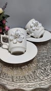 Kirlinova® Beyaz Çiçek 2'li Fincan Takımı