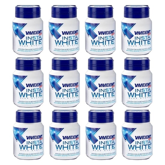 Vivident Xylit İnsta White Nane Aromalı Şekersiz Tatlandırıcılı Draje Sakız 63 G X 12 Adet