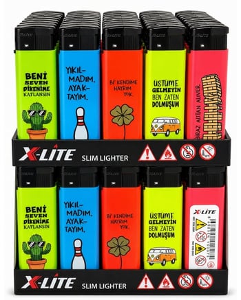 X-lite Baskılı Resimli Figürlü Çakmak *50 Pcs