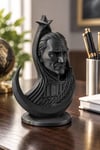 Ay Yıldızlı Atatürk Figürlü Dekoratif Mini Biblo Siyah