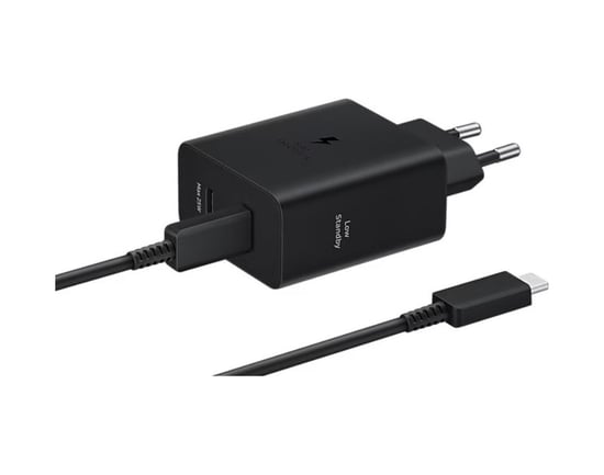 Samsung Ep-t5020x 50w Type-c Çift Çıkışlı Kablolu Hızlı Şarj Adaptörü Siyah