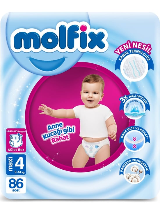 Molfix 4 Numara Maxi 86'lı Külot Bez