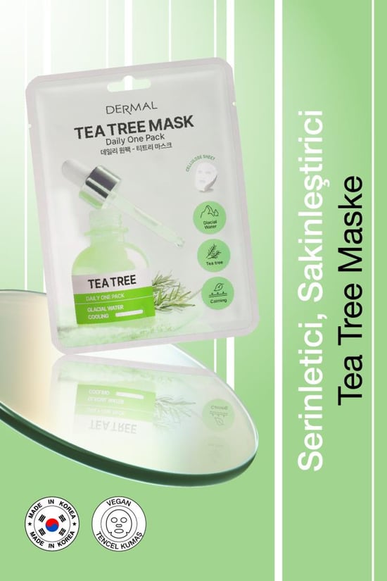 Dermal Kuru ve Yorgun Ciltler için Nemlendirici ve Canlandırıcı Çay Ağacı Kore Maskesi 23 Gr