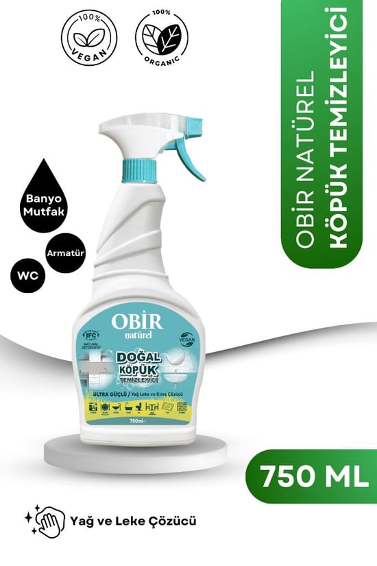 Obir Naturel Köpük Temizleyici - Doğal İçerikli, Çok Amaçlı Temizlik 750 Ml
