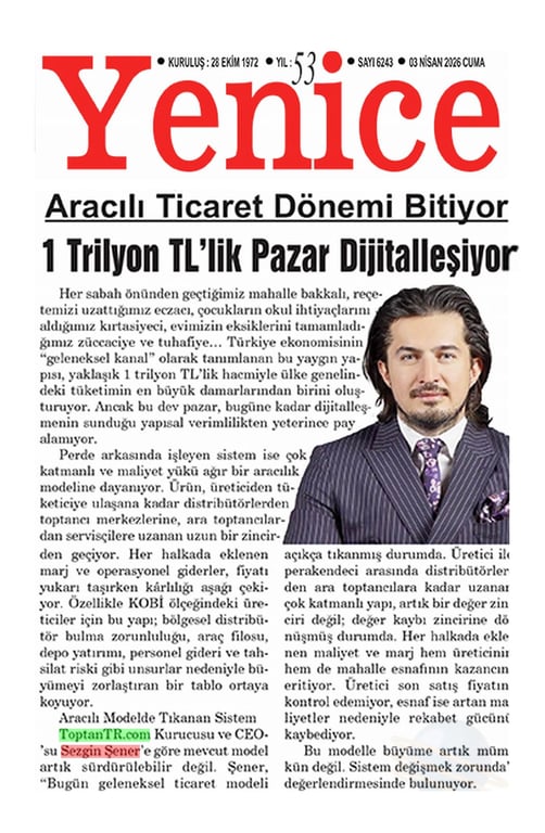 ToptanTR ile Aracılı Ticaret Dönemi Bitiyor: 1 Trilyon TL’lik Pazar Dijitalleşiyor