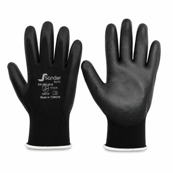 Sander G-111330 ( No 9 ) ( Medium ) ( Siyah & Beyaz Başlık ) Nitril İşçi Eldiven
