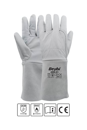 Beybi Arg-01 Gri Argon Kaynakçı İş Eldiveni 10 Beden