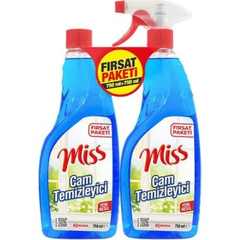 Miss Cam Temizleyici Sprey 750 Ml + 750 Ml Yedek