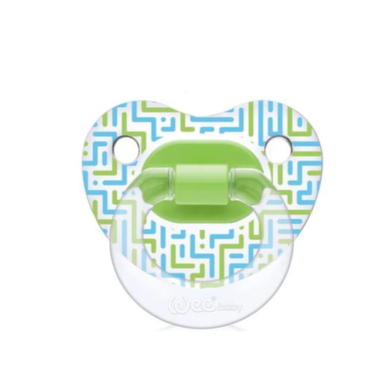 Wee Baby Şeffaf Desenli Damaklı Emzik No:3 18+ Ay Yeşil