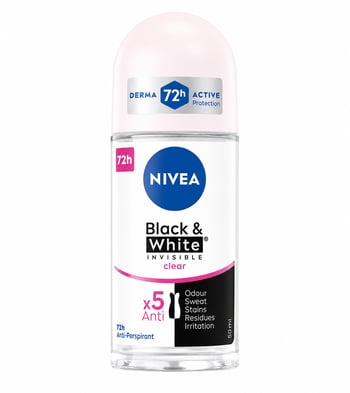 Nivea Black & White Invisible Clear Roll On 50 Ml
