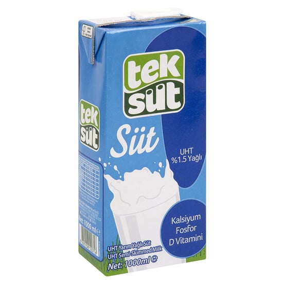 Teksüt Yarım Yağlı Süt 1 Lt