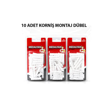 Medalyan Dl-57 ( 10pcs ) Korniş Montaj Dübeli ( Plastik Çivili )