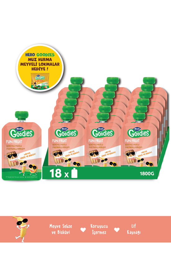 Hero Goodies Bisküvi Muz Portakal Pouch 100g