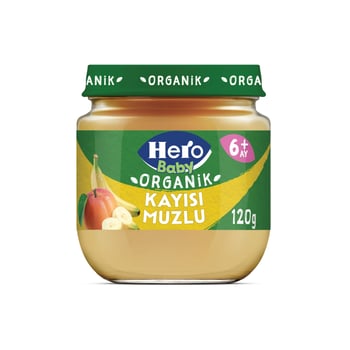 Hero Baby Organik Kayısı Muz Püresi Kavanoz Mama