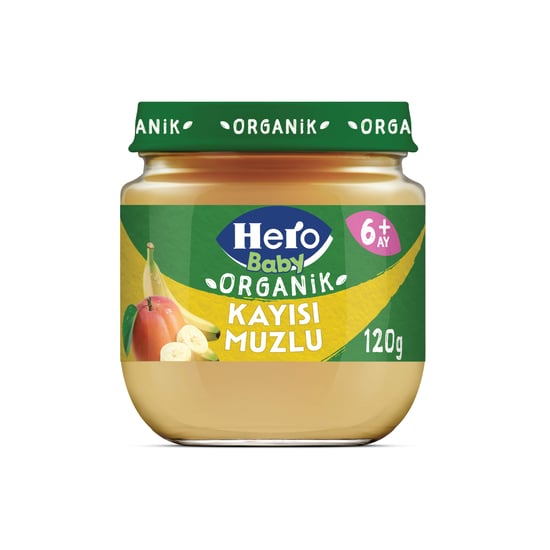 Hero Baby Organik Kayısı Muz Püresi Kavanoz Mama
