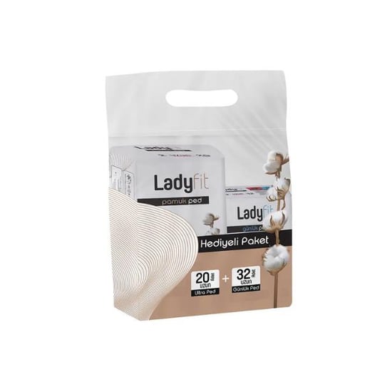 Lady Fit Cotton Ped Hediyeli Paket 20 Adet Uzun Ultra Ped + 32 Adet Uzun Günlük Ped