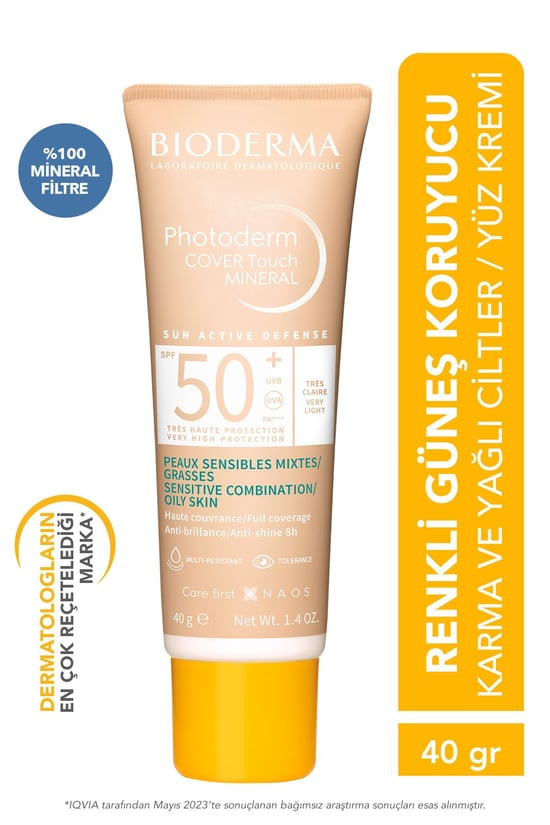 Bioderma Photoderm Cover Touch Mineral Very Light Güneş Kremi Spf 50+ 40 G