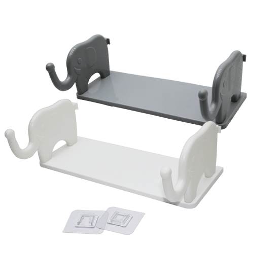 Enfa Enf-716 ( Beyaz & Gri ) ( 12x31cm ) ( Filli ) Tutacaklı Plastik Etejer ( Yapışkanlı ) (etajer)