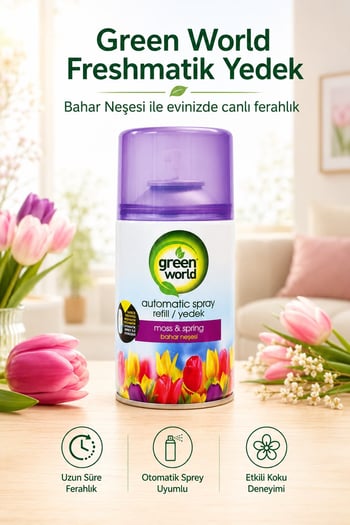 Green World Oda Kokusu Otomatik Makine Yedeği 250 ml Bahar Neşesi