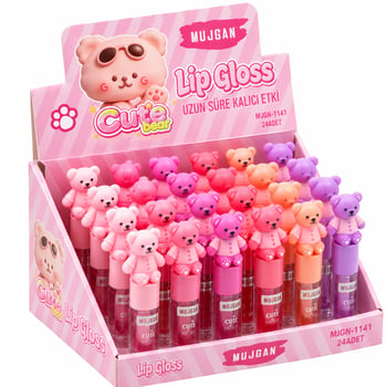 Sevimli Ayıcık Figürlü Lip Gloss – Parlak Görünümlü