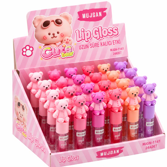 Sevimli Ayıcık Figürlü Lip Gloss – Parlak Görünümlü
