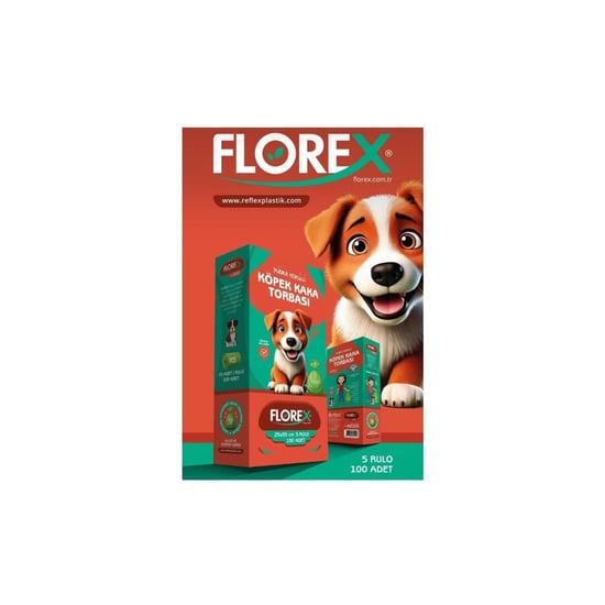 Florex L-2000 ( Köpek & Evcil Hayvan ) ( Kaka Torbası ) ( 5 Rulo X 20pcs = 100 Adet ) ( Pudra Kokulu ) ( 25x35cm ) ( Pet Shop )
