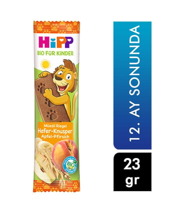 Hipp Organik Şeftali ve Elmalı Meyve Barı 23 G 12. Ay Sonunda