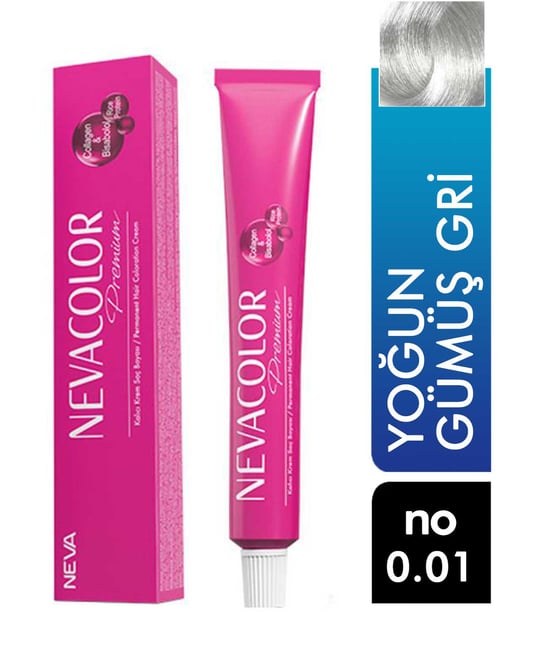Nevacolor Premium Mix Saç Boyası 50ml Tüp 0.01 Yoğun Gümüş Grİ