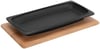 Lava Döküm Servis Tabağı, 30x15 cm Ahşap Altlı - LV AS 172