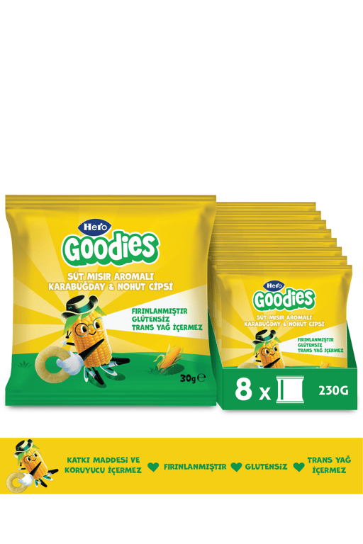 Hero Goodies Süt Mısırlı Sağlıklı Cips 30g X8