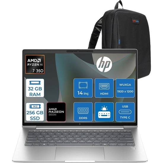 Hp Elitebook 6 G1a Next Gen Aı Amd Ryzen™ Aı 7 350 32gb Ddr5 256gb Ssd 14" Inch Amd Radeon™ 860m Wux