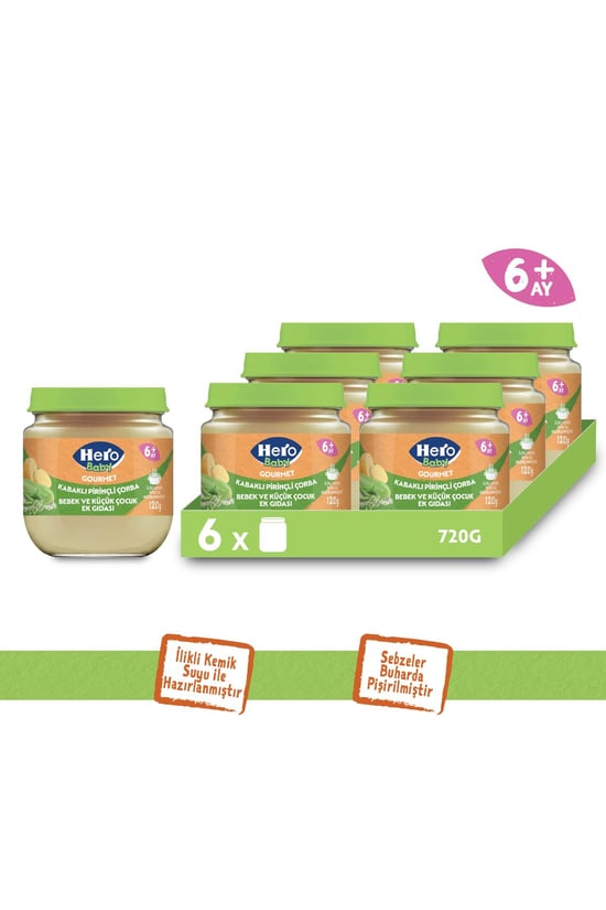 Hero Baby Gourmet Kabaklı Pirinçli Kavanoz Mama 120g X6