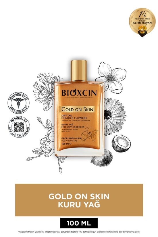 Bioxcin Gold On Skin Altın Parıltılı Kuru Yağ 100 Ml