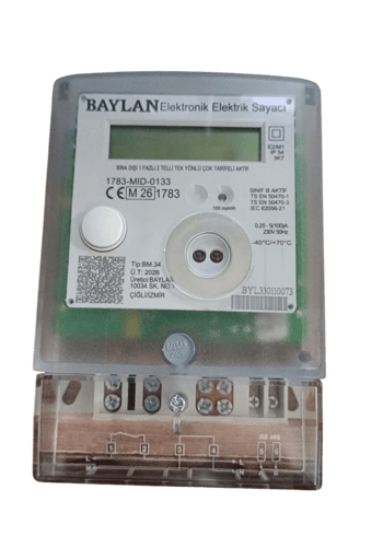 Baylan Monofaze Dij.elektrik Sayacı Haberleşmeli