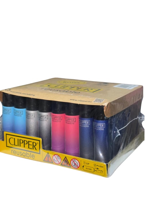 Clipper Micro Renkli Taşlı Çakmak 48'li (karma)